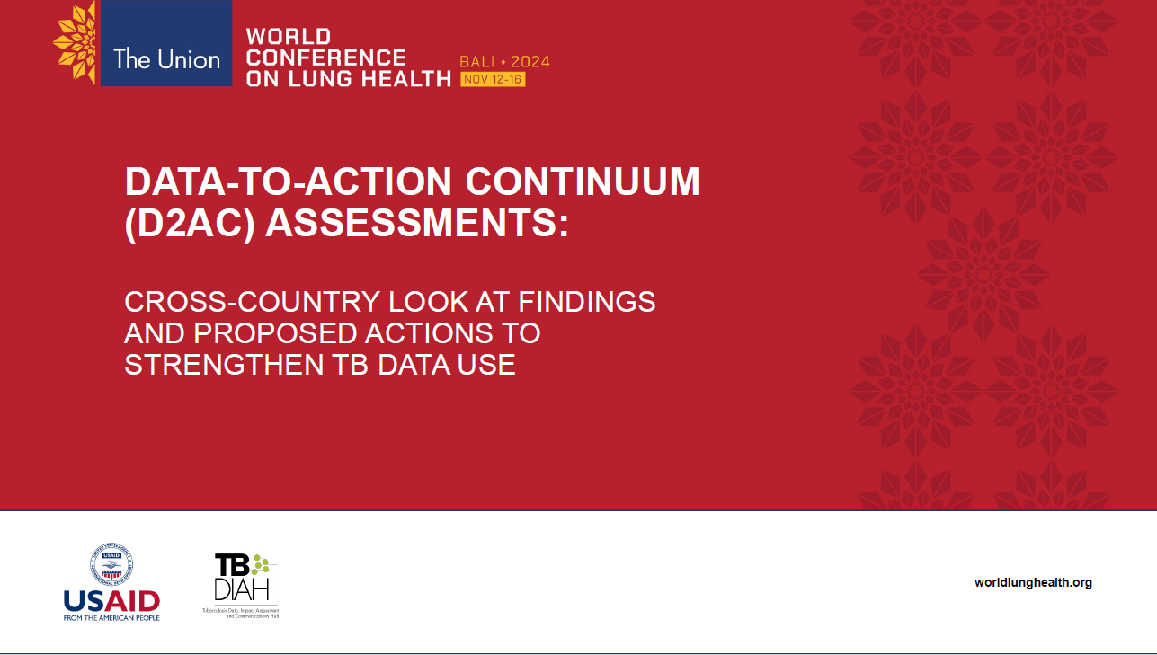 Data to Action Assessments: Cross-Country Look at Findings and Proposed Actions to Strengthen Country TB Data Use (Union Conference 2024)